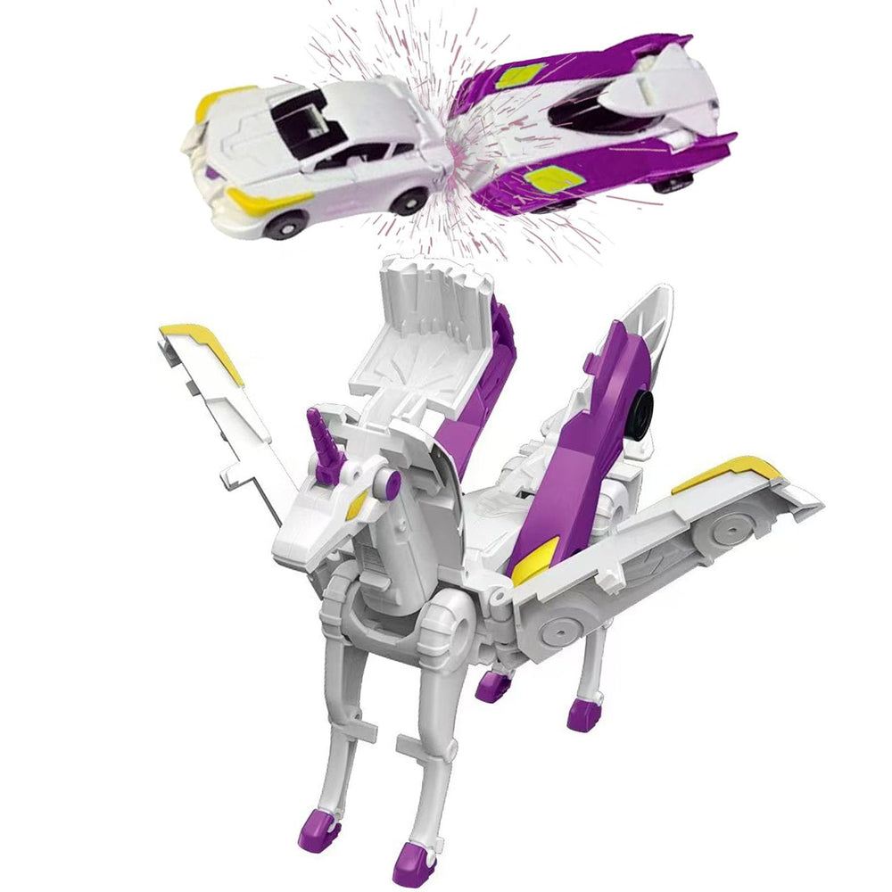 Liluwushe unicorn collision car front view shows 2-in-1 transformation for imaginative play.
