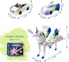 Liluwushe unicorn collision action showing 2-in-1 transformation during play
