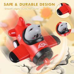 Lilycass airplane toy car propellers spinning, creating visual excitement during play