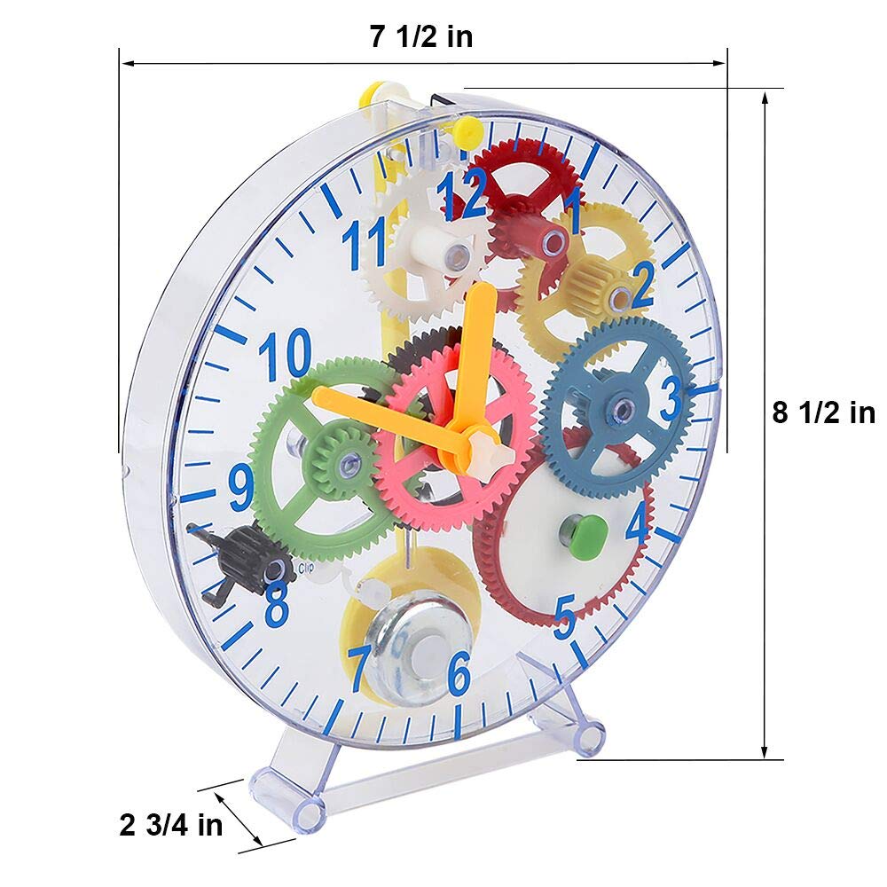 Lily's Home colorful clock parts laid out for easy handling and play.