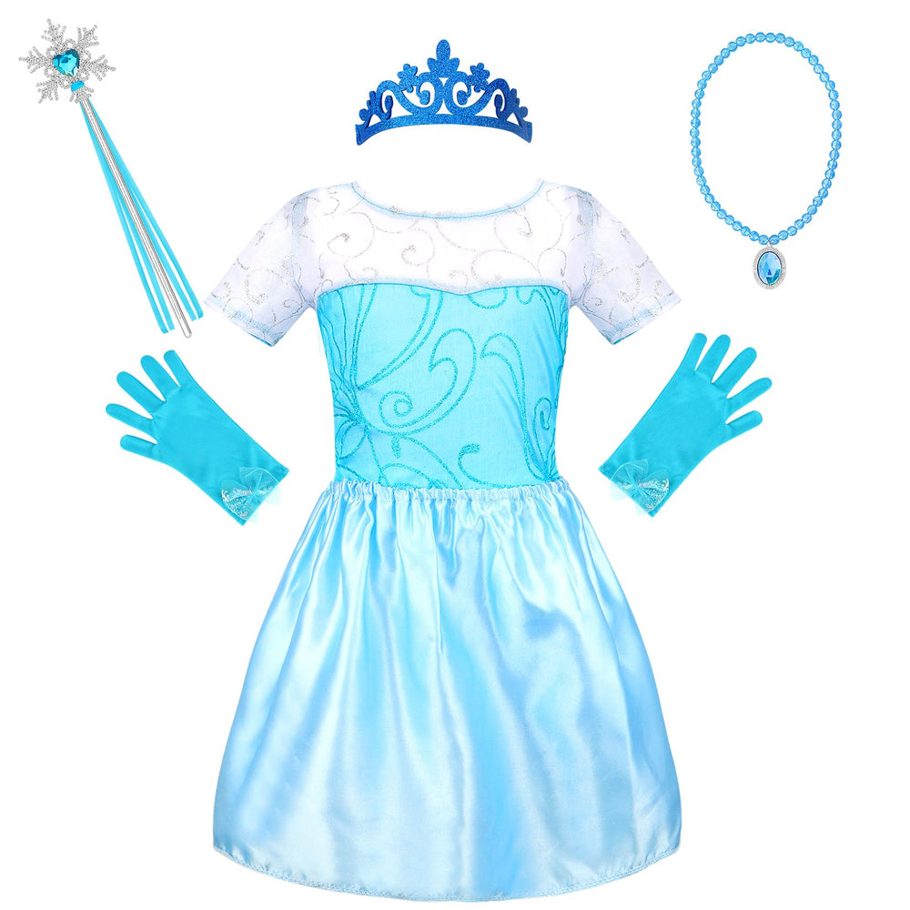 LIMIROLER blue princess dress set boosts confidence through imaginative role play.