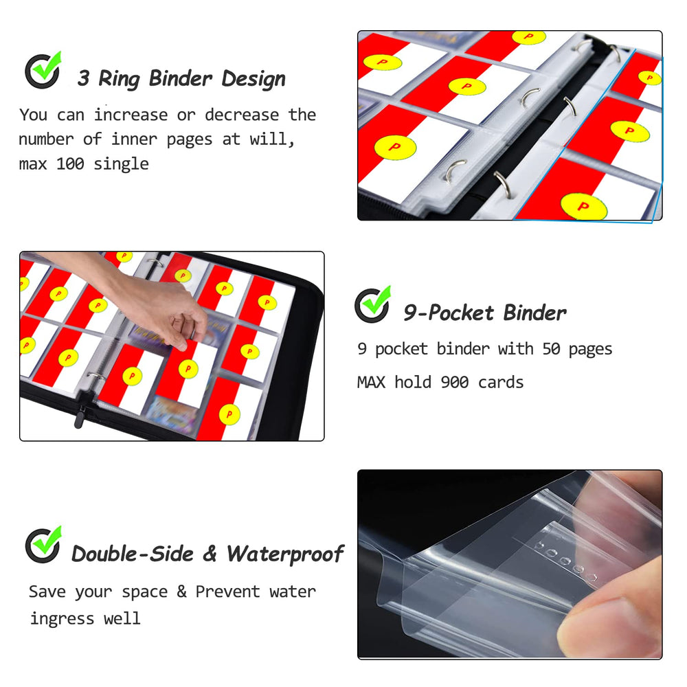 LIMSTDIC Card Binder removable 3-ring inside allows easy sheet management.