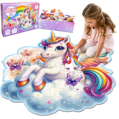 LINAYE Unicorn Puzzle with a bright unicorn, ideal for early shape and color recognition.