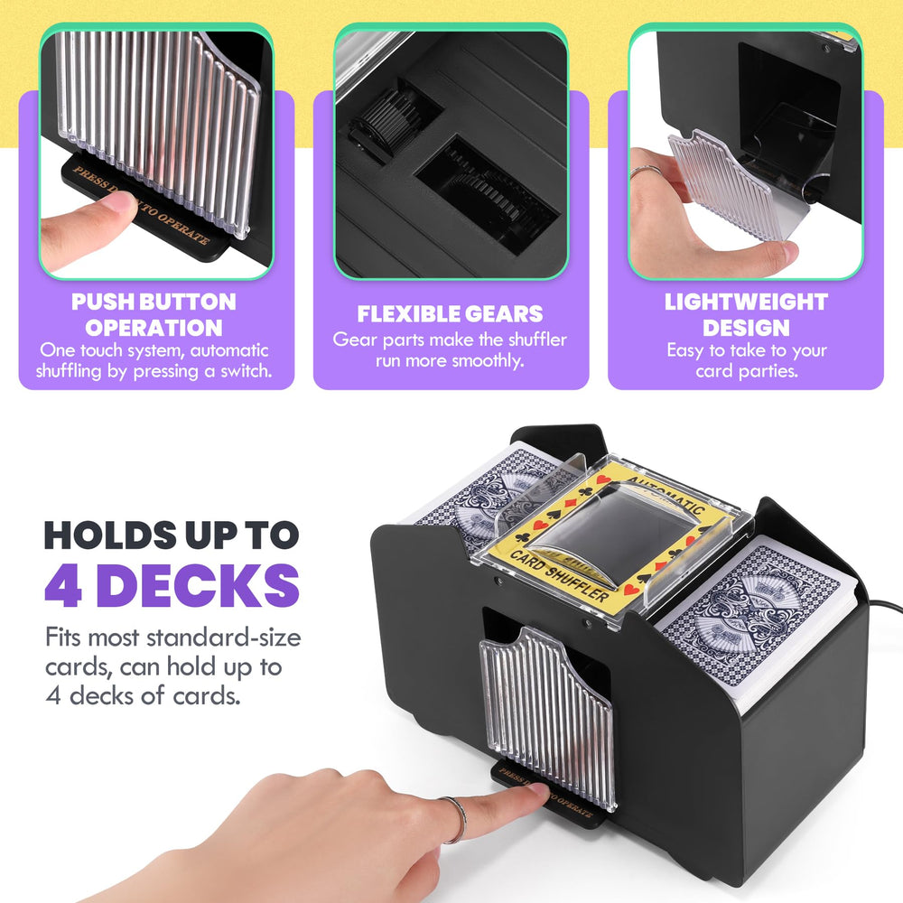 Lineba Card Shuffler battery compartment enables cordless play