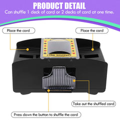 Lineba Card Shuffler tray neatly gathers shuffled cards.