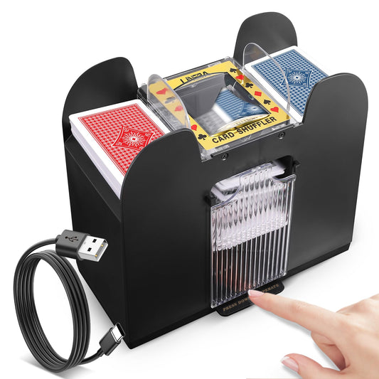 Lineba Card Shuffler with durable ABS housing for long-lasting play.