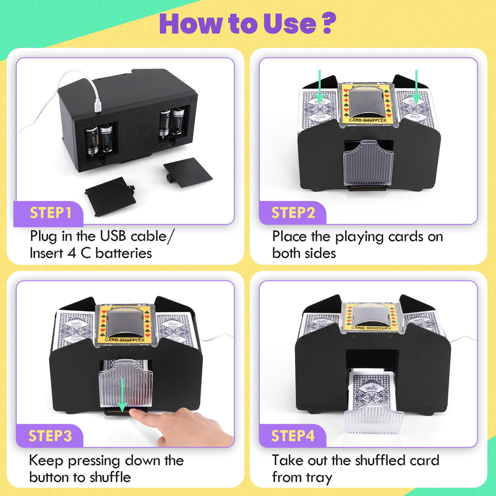 Lineba Card Shuffler for poker setup with quick deck mixing