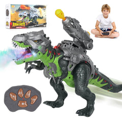 LINEQIC 7 Color Sprays Dinosaur RC front view with lifelike walk for imaginative play