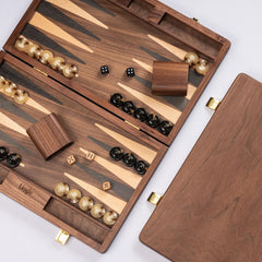 Lingle backgammon board open showcases spacious play area for two players.