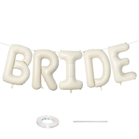 Lingqiang 40inch beige BRIDE foil letters balloons for elegant bridal showers and backdrops