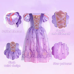Lingway Toys Elsa outfit with wig, wand, crown and cape for immersive role play