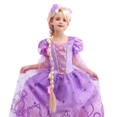 Lingway Toys Rapunzel dress with deluxe wig on model for imaginative play