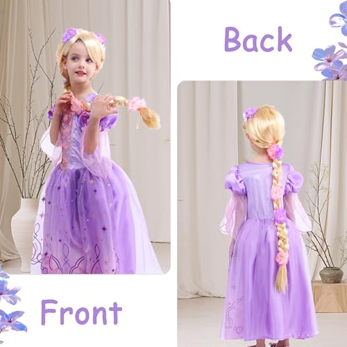 Lingway Toys Rapunzel dress with crown demonstrates sparkling trimming for special events