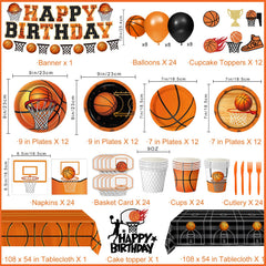 LINHAXM 7-inch basketball plates for quick dessert service and clean setup
