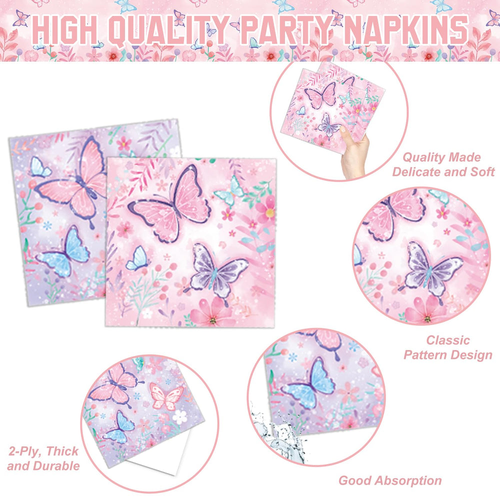 LINHAXM butterfly napkins coordinate color and prevent mess at the party