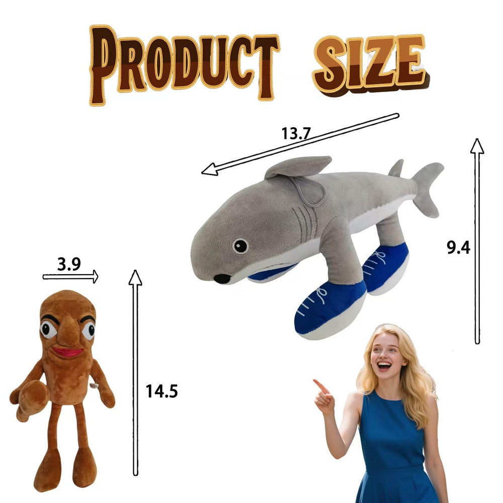 LINJABASZKZ Tralalero SahurPlush yellow side view, perfect desk decor and playmate
