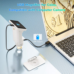 LM013 USB coin magnifier connects to PC for easy sharing