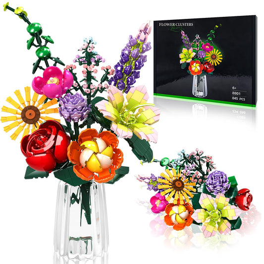 Linkowin Flower Bouquet Building Set assembly view for creative bouquet projects