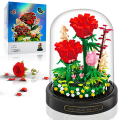 Linkowin Flower Bouquet Building Set rose design for elegant home decor.