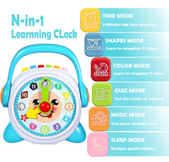 Linksandt Learning Clock quiz mode exercises memory with friendly prompts.
