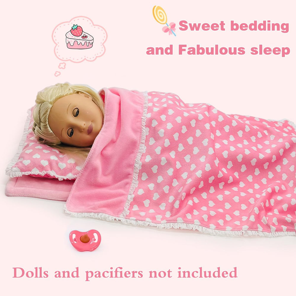 Linkyloop compact pillow fits cradles and travel bags for dolls.