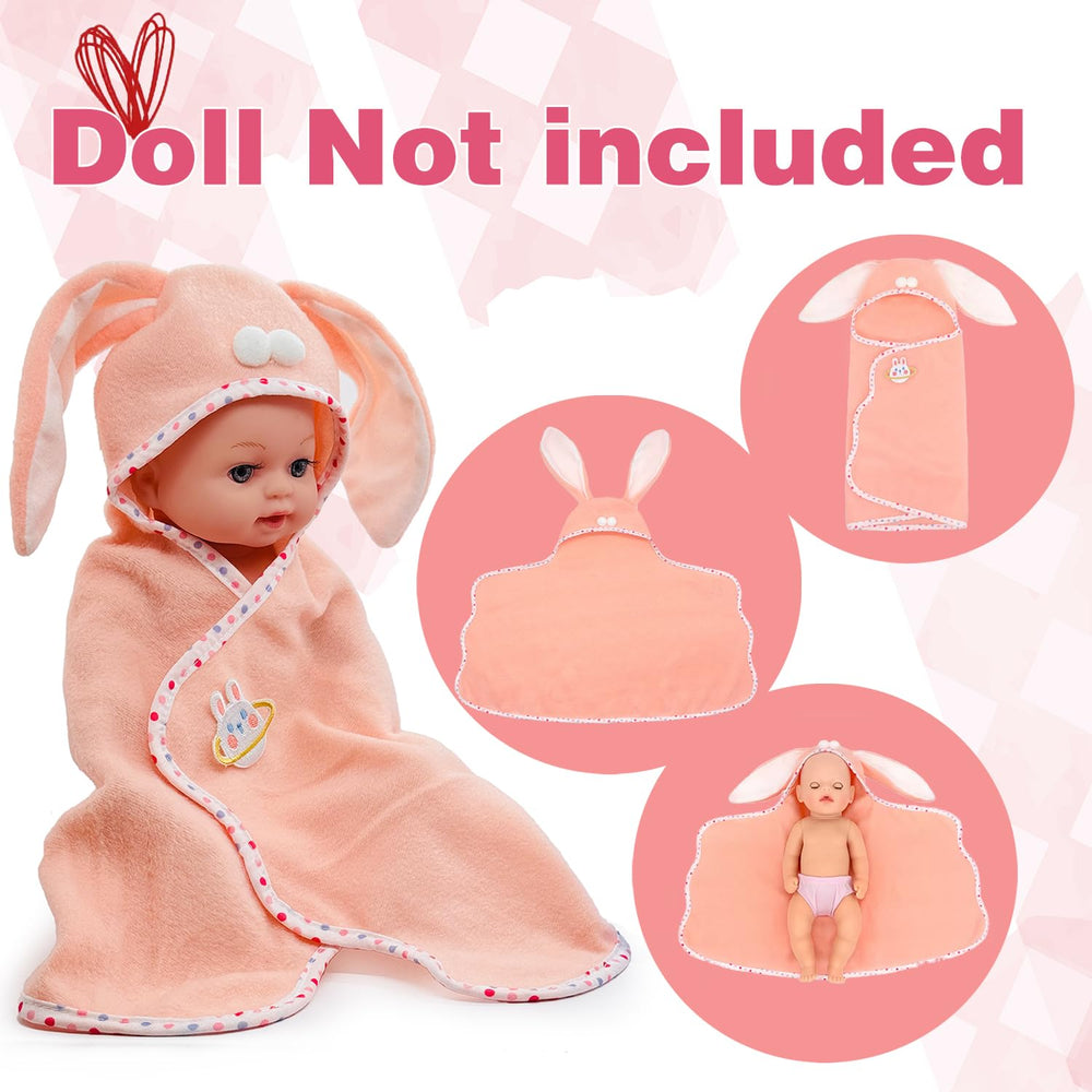 ABS bottles and pacifiers with doll bath towel for caring role play.