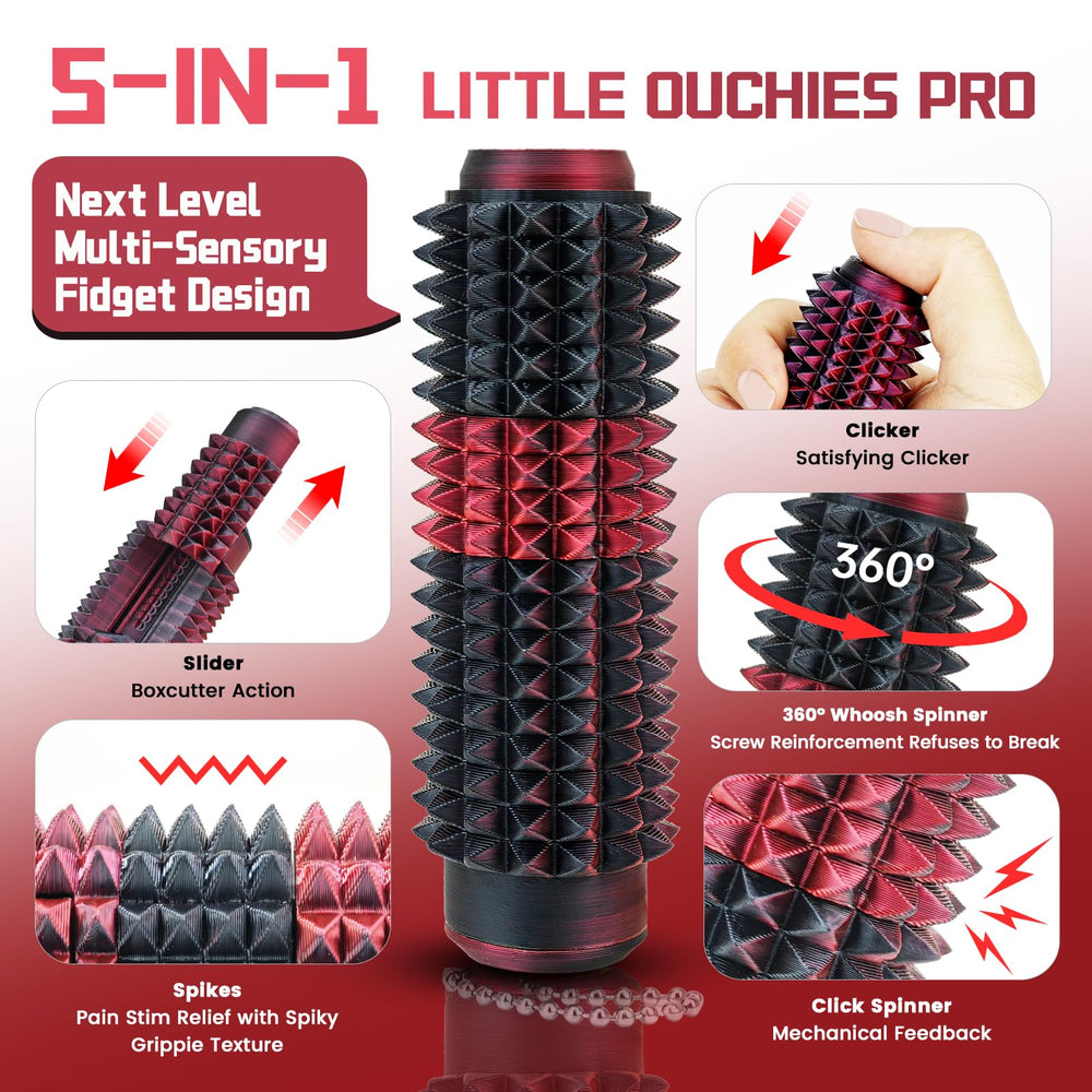 Lisgicabin Little Ouchies spinner offers soothing motion for calm concentration.