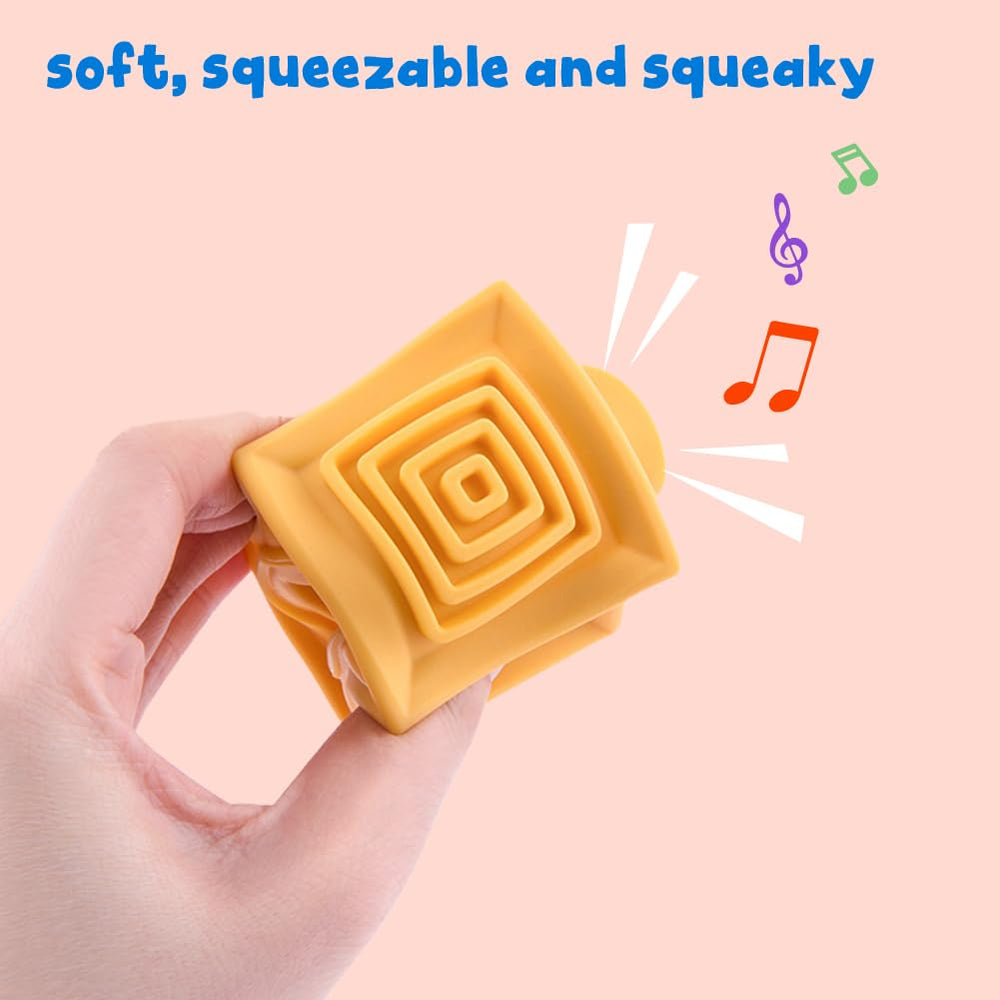 Litand durable blocks designed for stacking and rebuilding play.