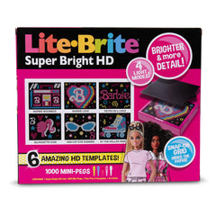 Lite Brite Barbie Edition connects via USB for steady illumination.