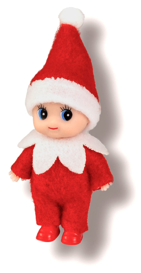LitoMagic Christmas Baby Elf Doll in red jumpsuit for advent surprises.