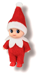 LitoMagic Christmas Baby Elf Doll in red jumpsuit for advent surprises.