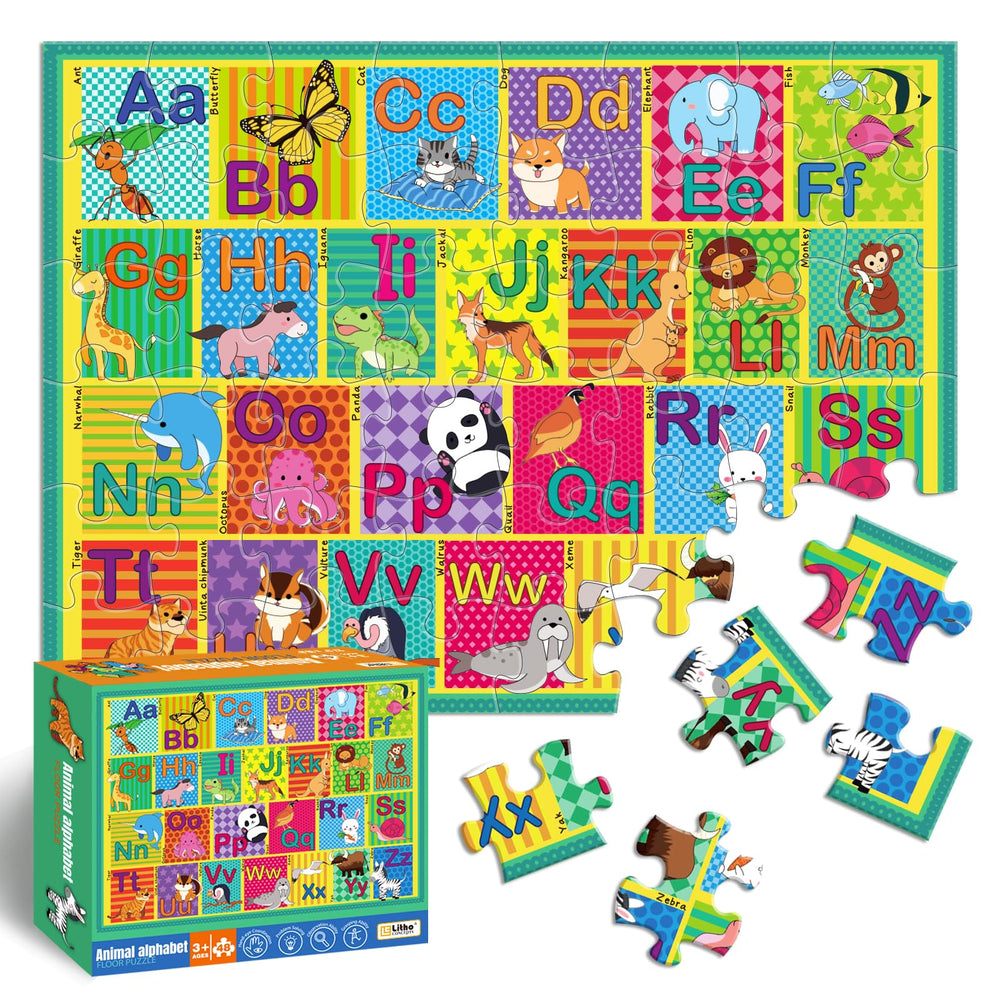 LithoConcepts floor puzzle with animals and letters to support early literacy