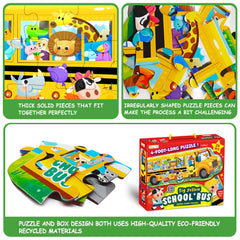 LithoConcepts four-feet-long puzzle spread to reveal a vibrant school bus scene.