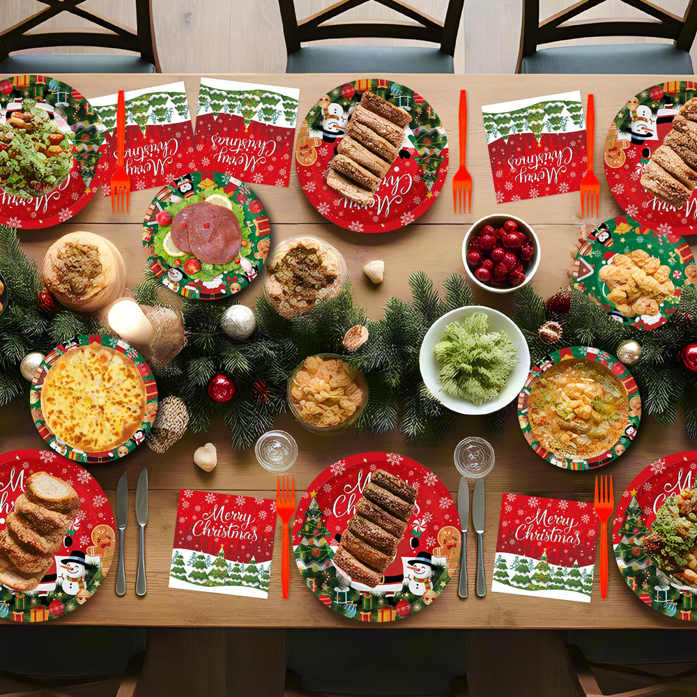 Litmitfu Christmas plates in two sizes for versatile serving options.