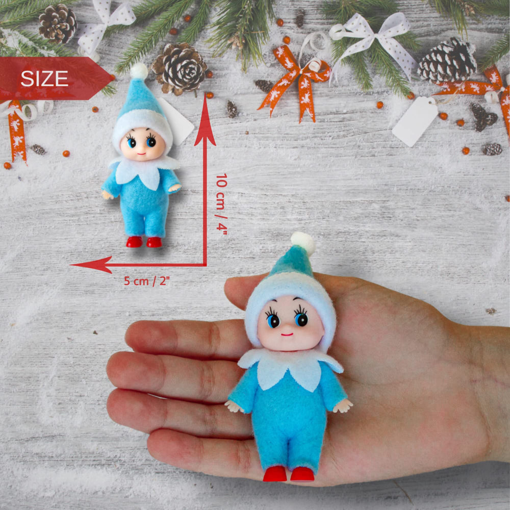 LitoMagic elf doll held in hand demonstrates its small size for stocking stuffers.