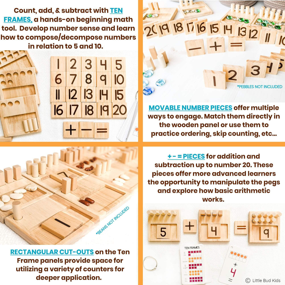 Little Bud Kids Montessori-inspired wooden toy promotes tactile learning.