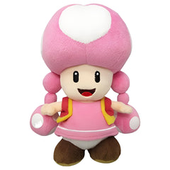 Little Buddy Toadette plush texture detail highlighting soft fur for hugging.
