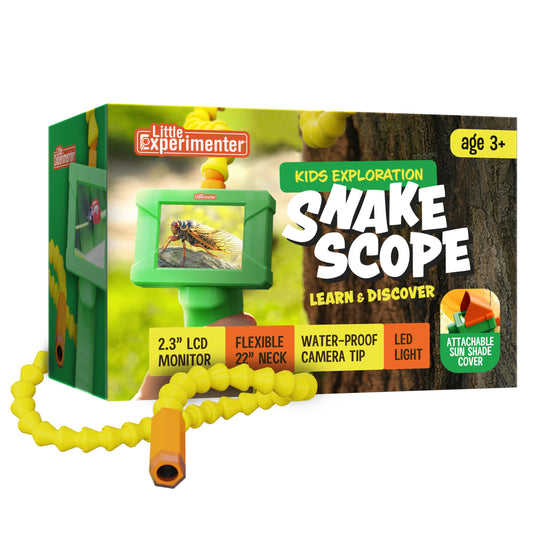 Little Experimenter Snake Scope camera peering into a branch nest with bright light.