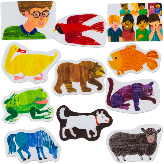 Little Folk Visuals Brown Bear felt figure for classroom storytelling and interactive learning.