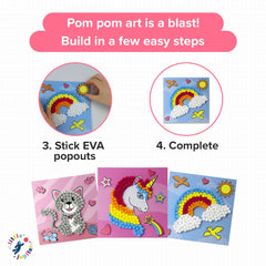 Little Jupiter Pom Pom Art colorful pom poms and foam for projects