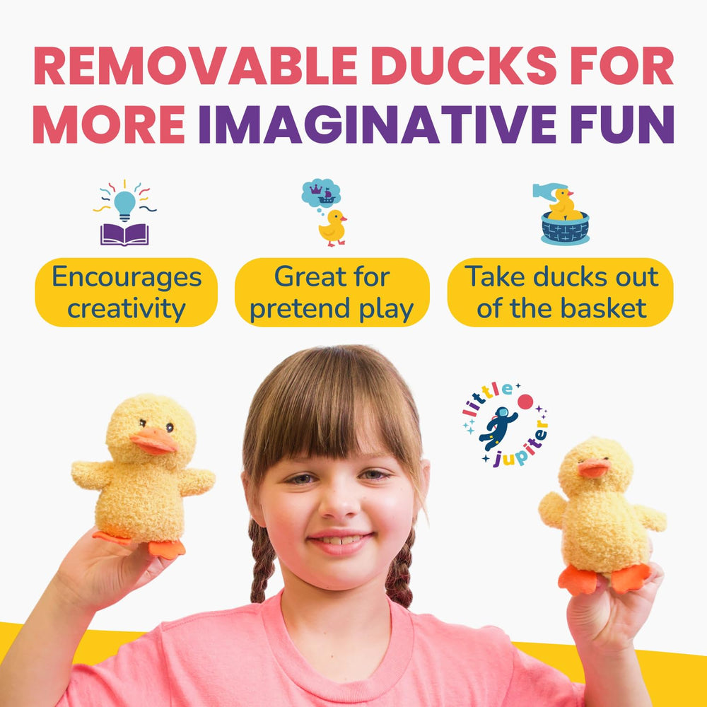 Little Jupiter gift-ready duck plush set for birthdays or Easter.