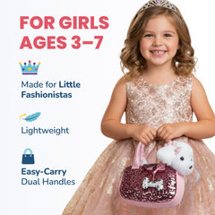Little Jupiter reversible-sequin purse bag sparkling for dress-up fun.