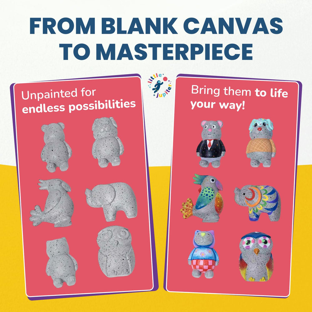 Little Jupiter Rock Buddies dog figure ready for color learning fun.