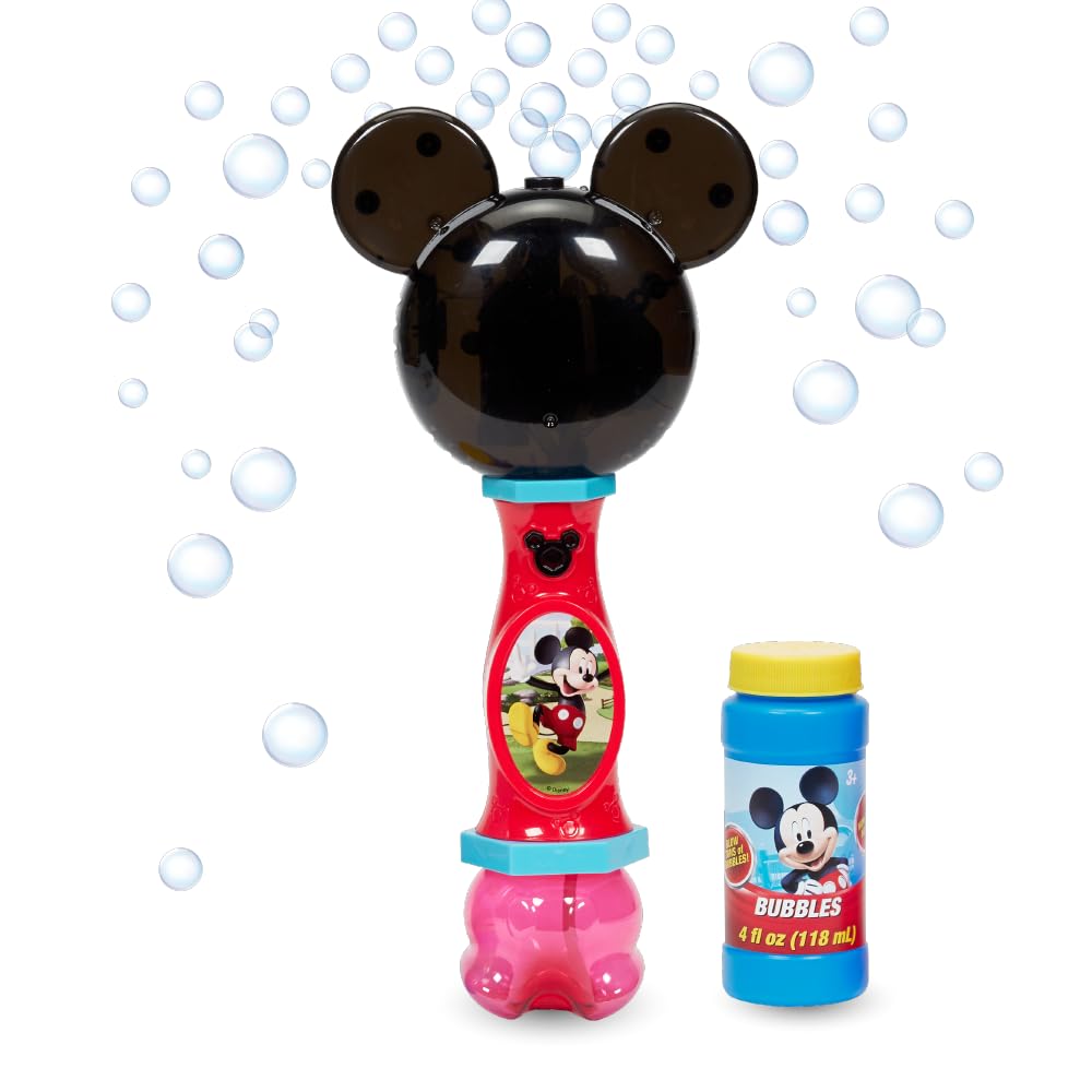 Little Kids Mickey Bubble Wand front view shows kid-friendly design and instant bubble fun.