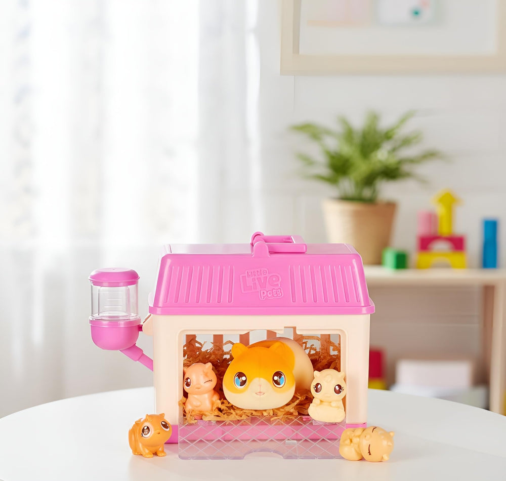 Little Live Pets hamster mini interactive toy set deluxe hutch and babies offer magical unboxing appeal