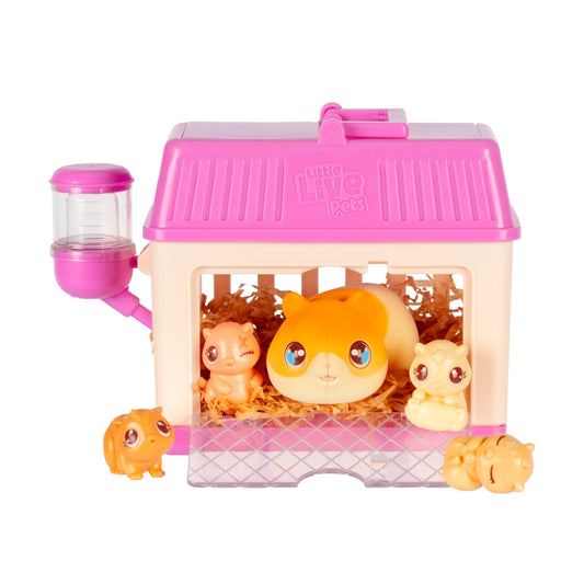 Little Live Pets hamster mini interactive toy set in the hutch promotes nurturing pretend play
