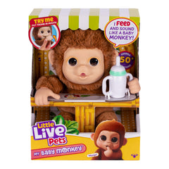 Little Live Pets Mango baby monkey bottle interaction for nurturing play.