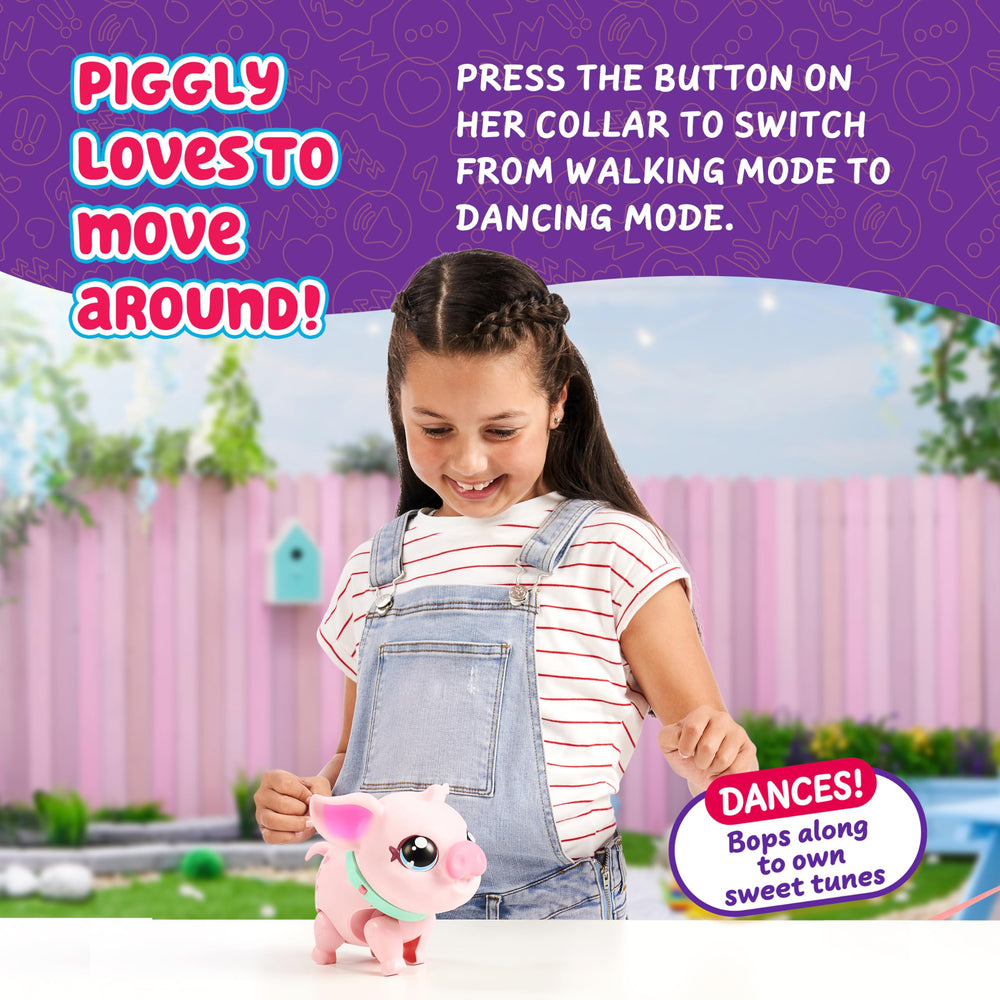Little Live Pets Piggly soft skin invites snug hugs and tactile play.