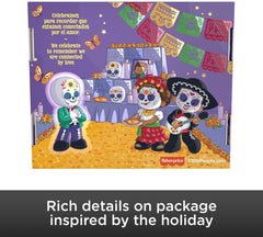 Little People Collector Día de Muertos Calacas skeleton figure perfect for shelf display.