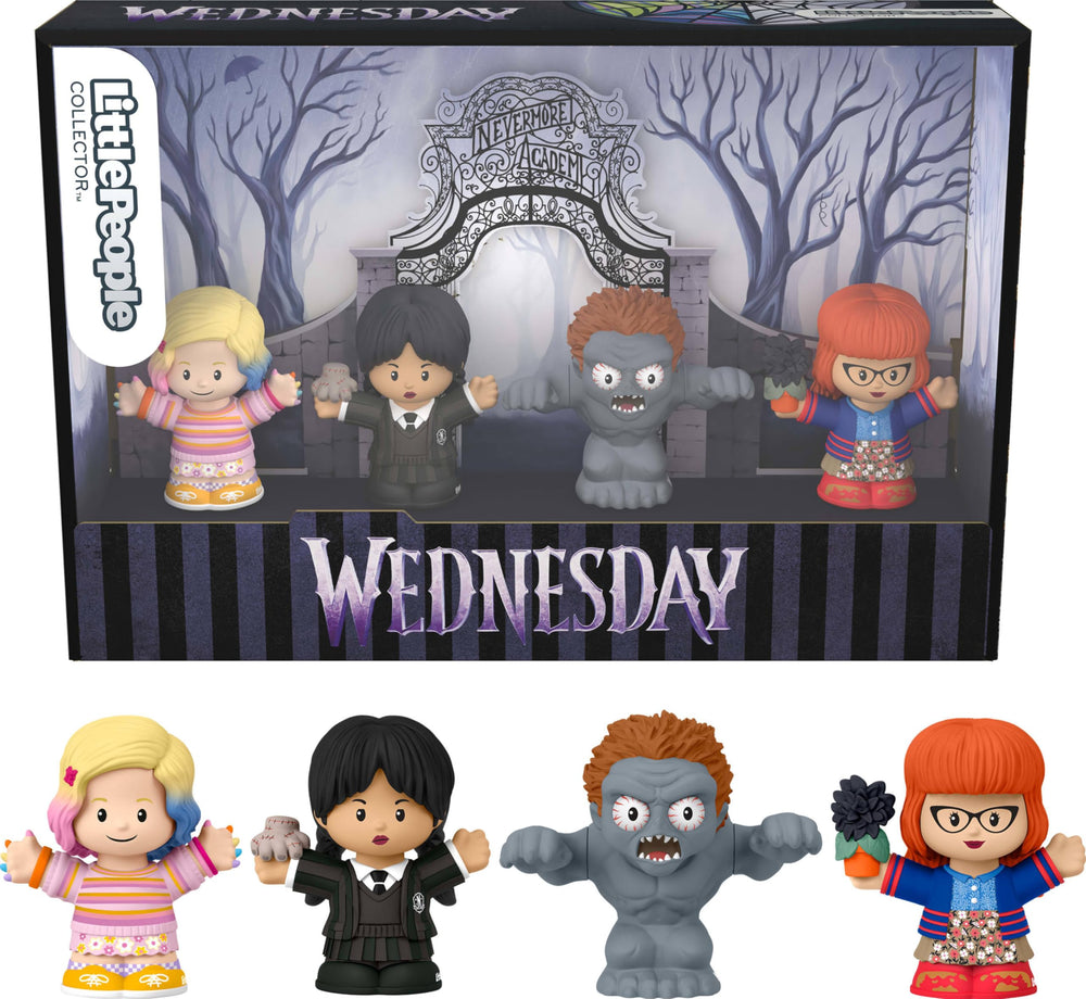 Little People Collector Wednesday Addams with Thing figure for display and fan gifting.